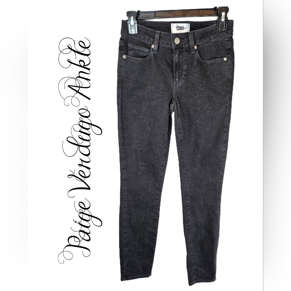 Paige Jeans Womens Sz 24x28 Verdugo Ankle Black Casual Comfort Stretch Denim
